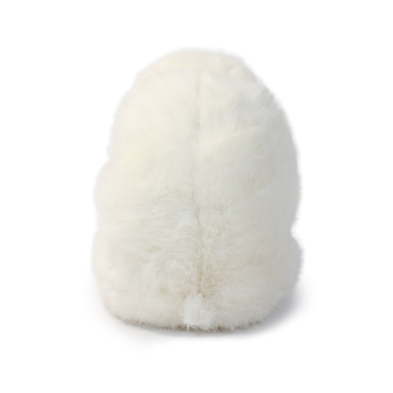White fur hat on a white background