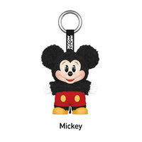 Plush keychain of Mickey Mouse on a white background