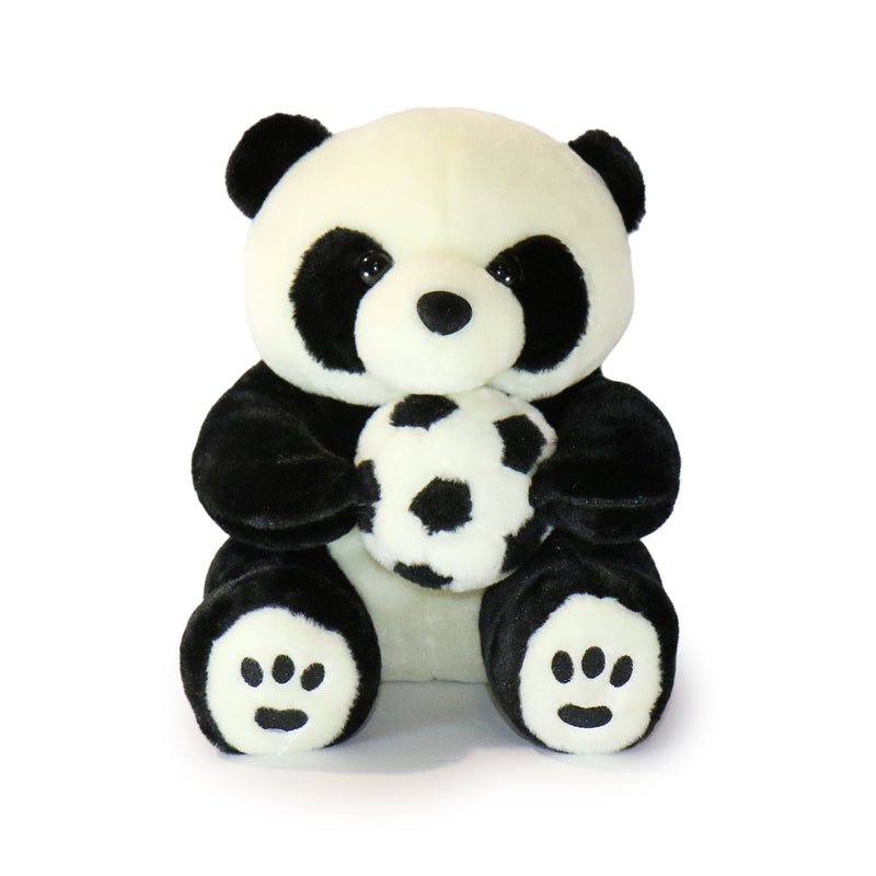Plush panda toy on a white background