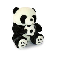 Plush panda toy on a white background