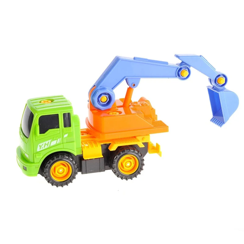 Vibrant excavator toy truck with moving parts, perfect for children's pretend construction play