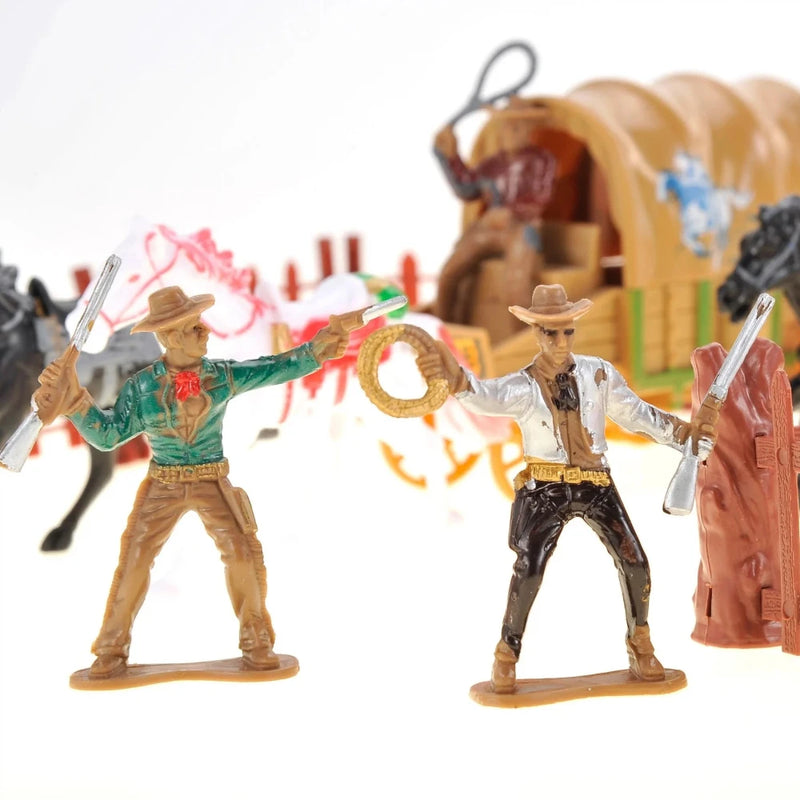 Cowboy figures in duel stance from the Wild West playset