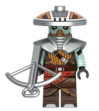 Toy figure with a helmet, armor, and bow on a white background