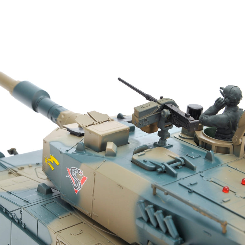 Model tank with detailed components on a white background