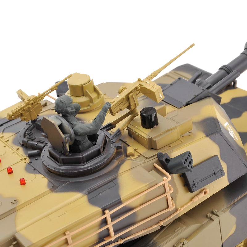 Model tank with detailed components on a white background
