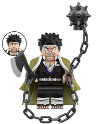 Action figure with a weapon and chain on a white background
