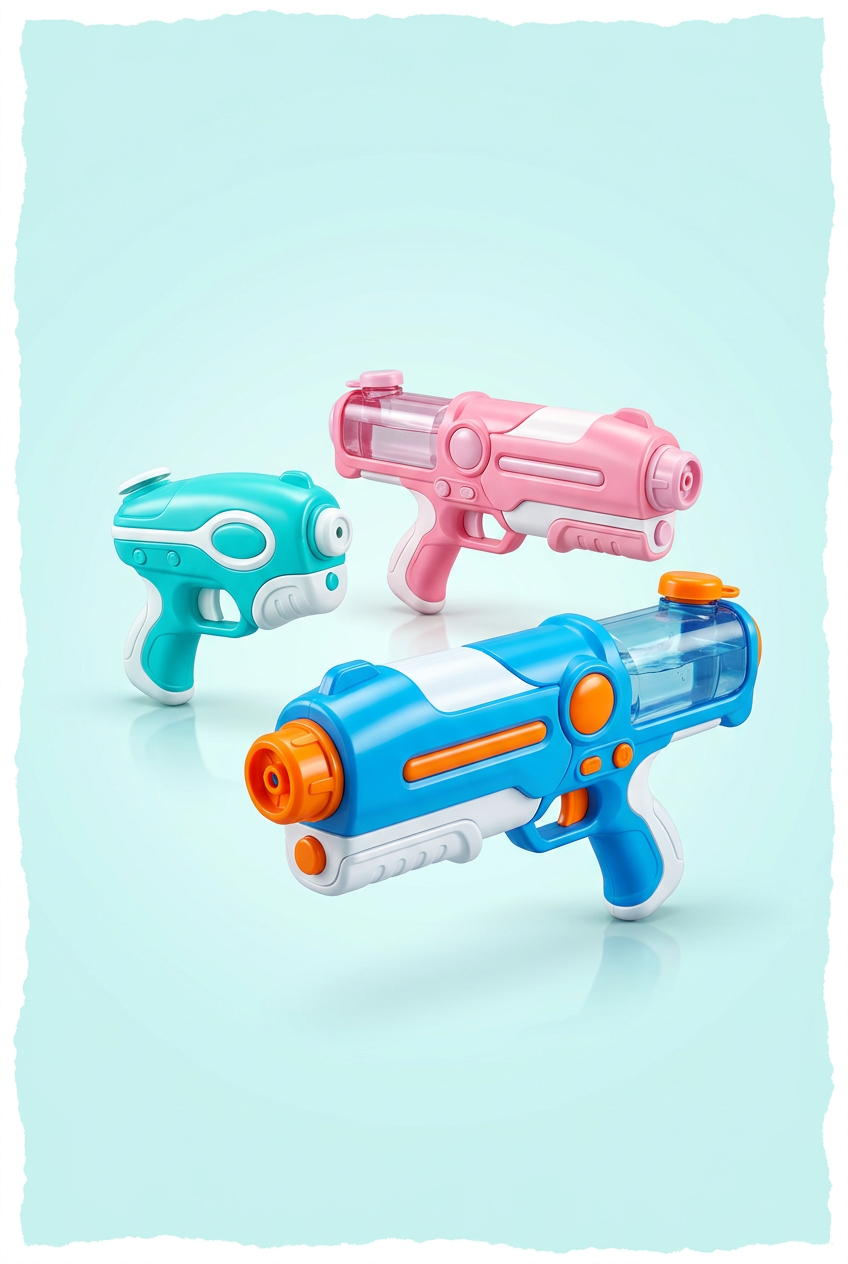 Premium pastel aqua water blaster category artwork