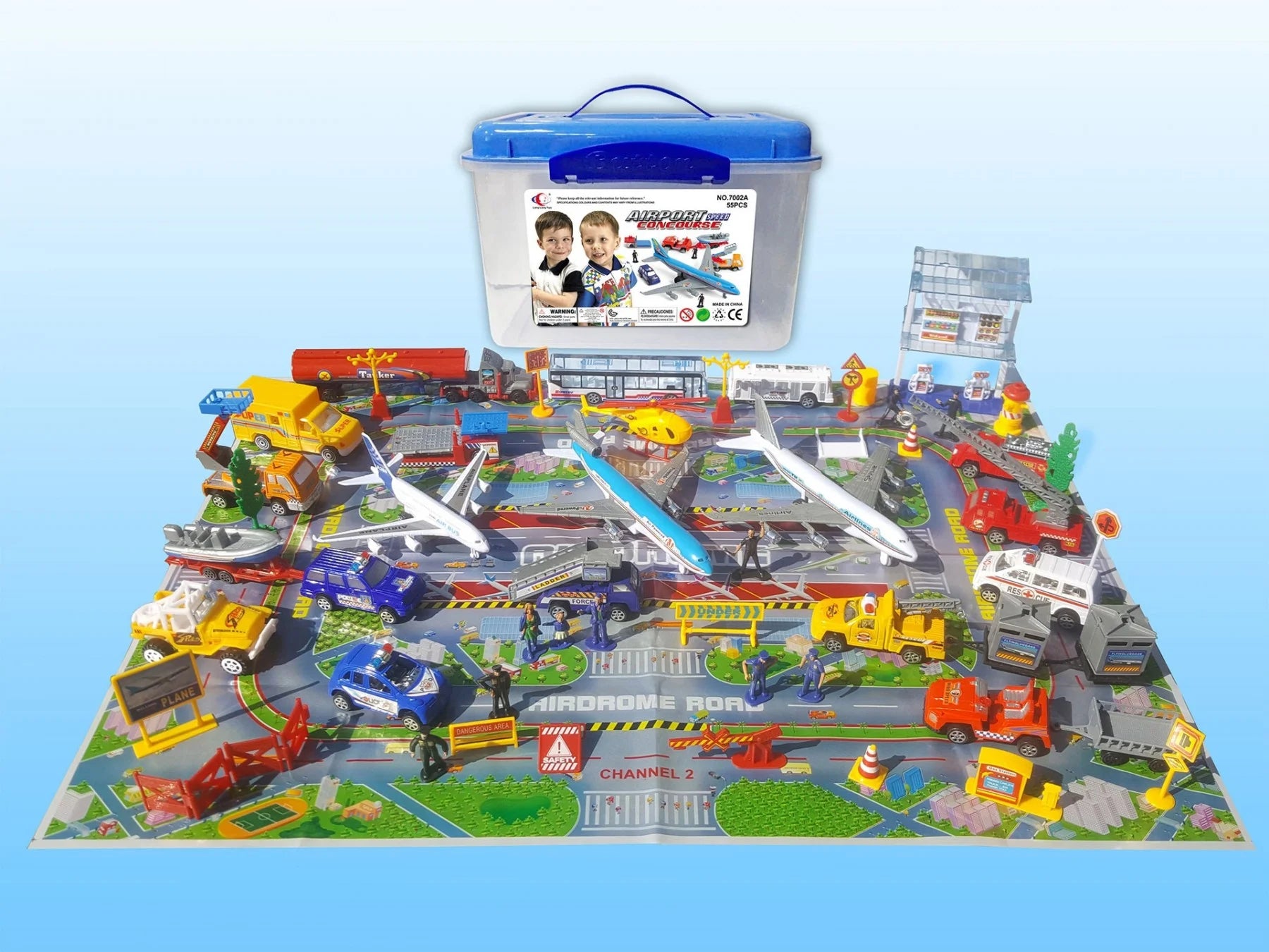 57-Piece Airport Playset for Kids – Imaginative Airport Adventure Toy Set