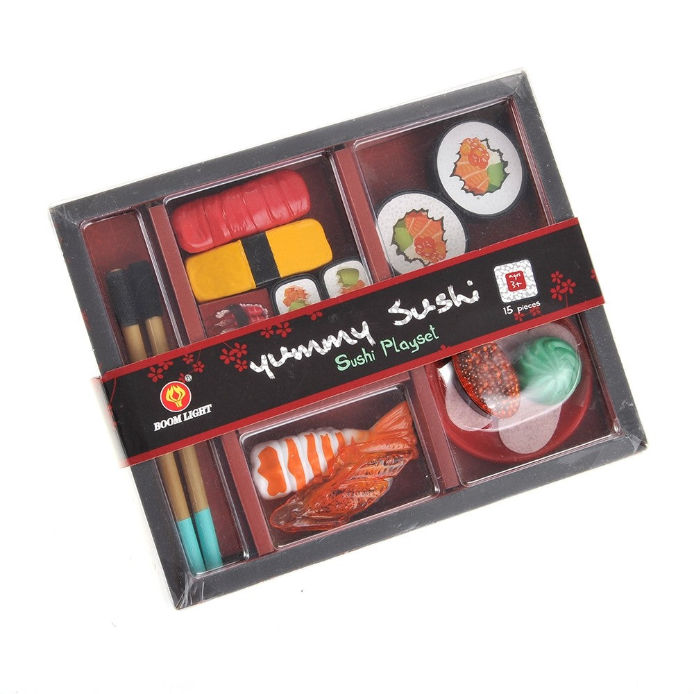 21-Piece Japanese Sushi Bento Box Play Set – Pretend Play Cutting Food Toy for Kids