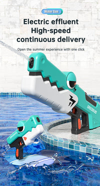Cute Crocodile Electric Water Gun — Automatic Summer Squirt Toy for Kids
