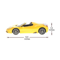 Ferrari 458 RC Car with Working LED Lights, 1:14 Scale, Convertible Roof, Yellow