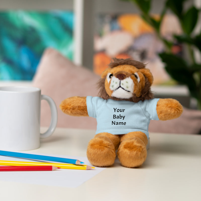 Stuffed Lion with Custom Tee