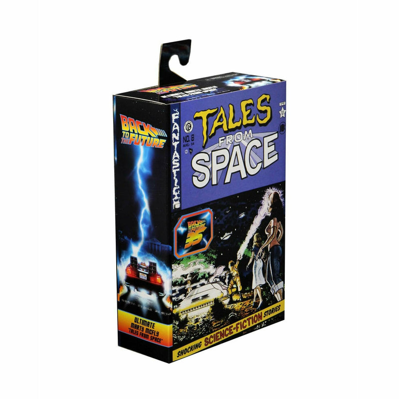 Product packaging for 'Tales from Space' with 'Back to the Future' branding on a white background.