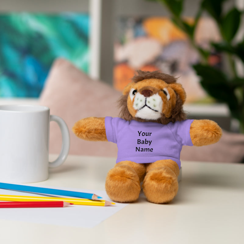 Stuffed Lion with Custom Tee
