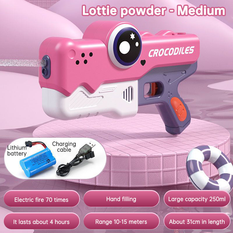 Cute Crocodile Electric Water Gun — Automatic Summer Squirt Toy for Kids