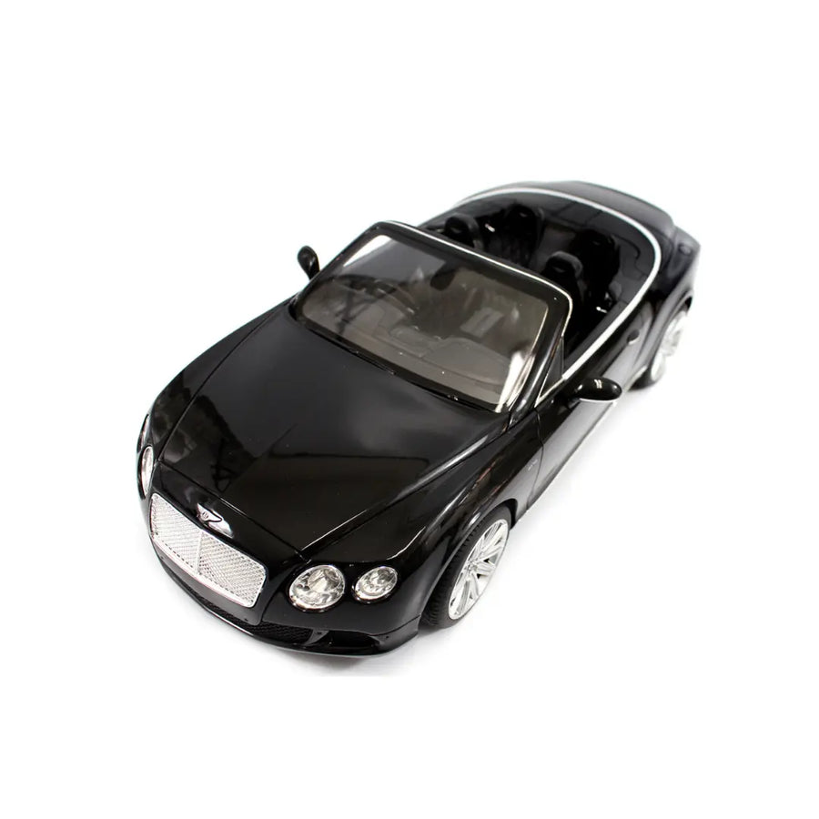 Black colored 1:12 size Bentley Continental GT Convertible remote control car toy for kids