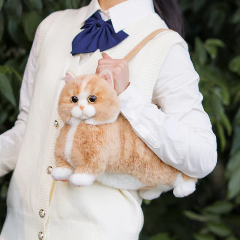 Ginger Cat Bag – Plush Shoulder Bag for Cat Lovers