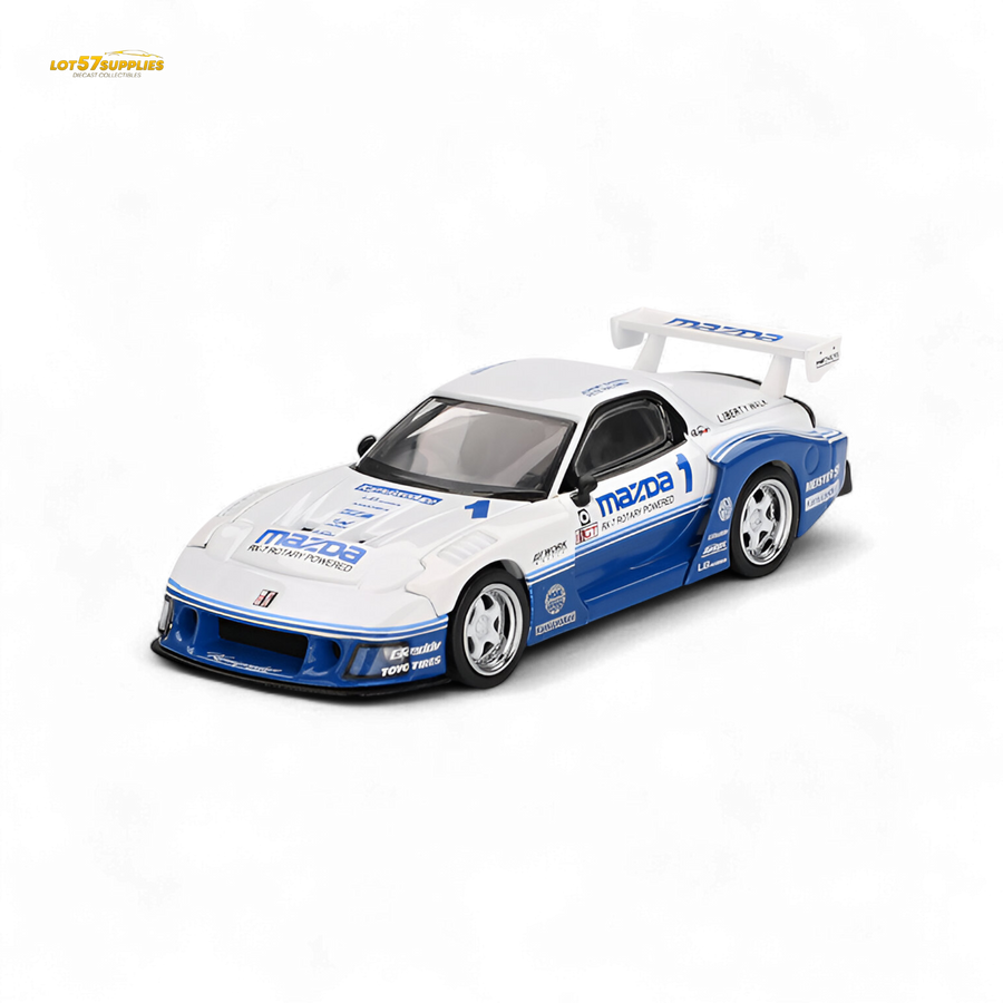 Model car with Mazda branding on a white background