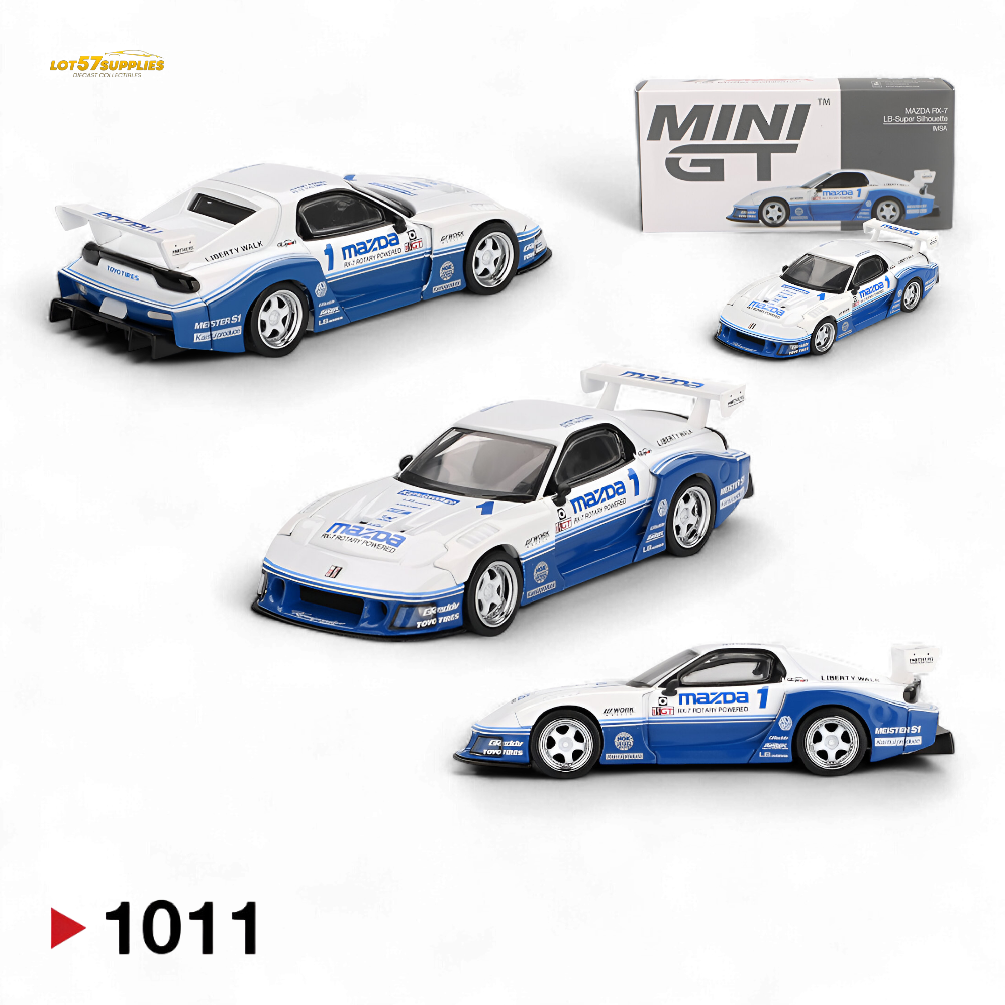 1:64 Scale Mini-GT MAZDA RX-7 LB-Super Silhouette IMSA
