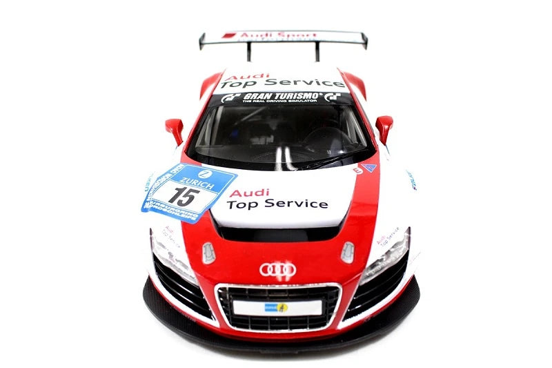 Model car with Audi branding on a white background