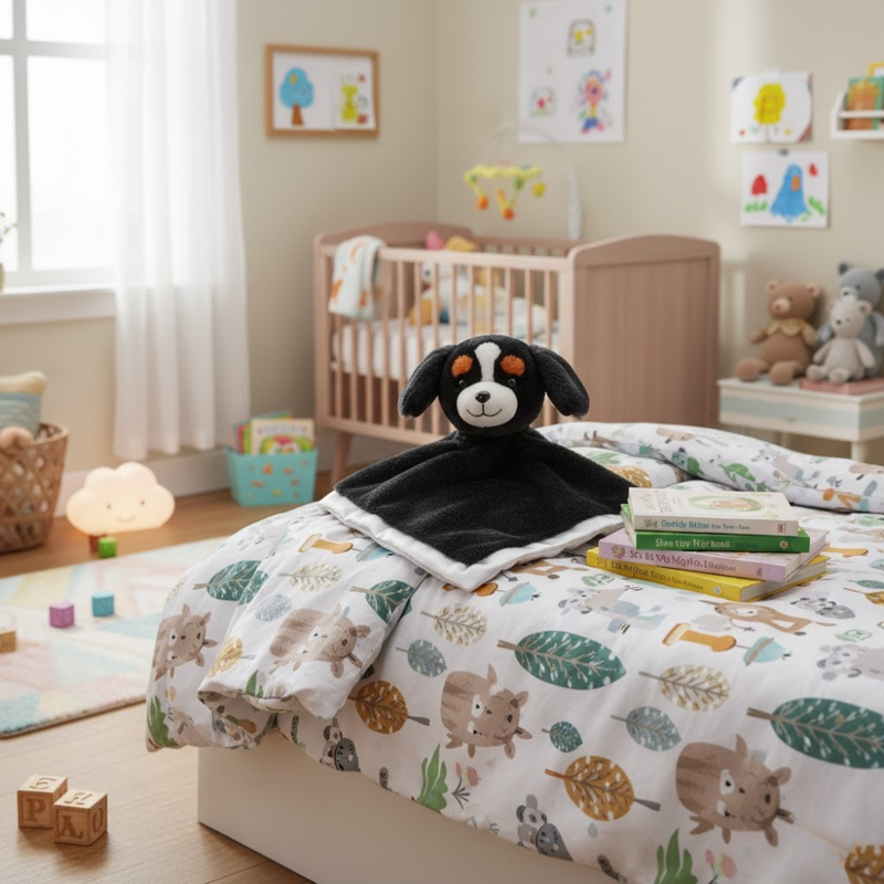 Cooper Canine Plush Lovey – Soft Puppy Security Blanket for Babies