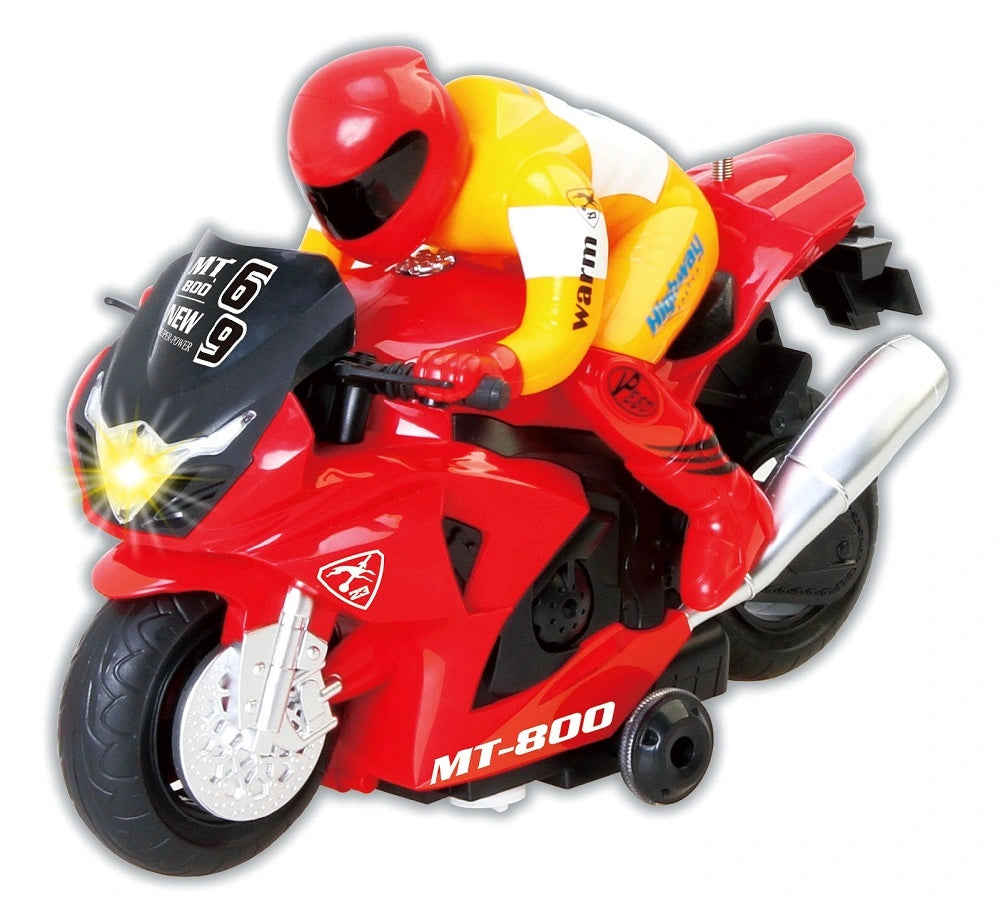 RC Motorcycle Toy – Remote Control Bike with Lights & Sounds (Red)
