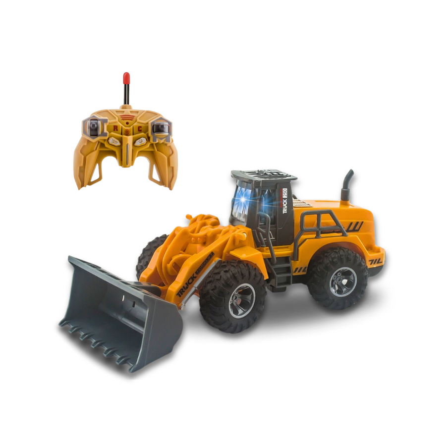 RC Bulldozer Full Metal - 1:30 Scale Construction Truck for Kids - Yellow