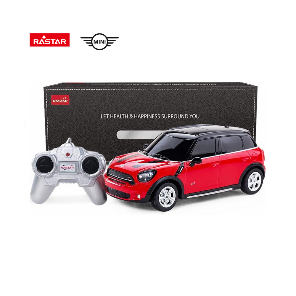 RC Mini Cooper with Realistic Details | 1:24 Scale Remote Control Car (Red)