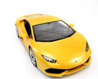 Yellow sports car model on a white background