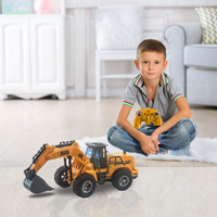 RC Excavator Fun for Kids - 1:30 Scale Remote Control Construction Truck - Bright Yellow