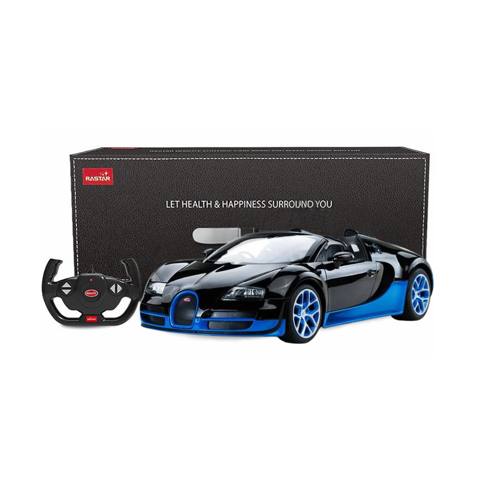 RC Bugatti Veyron Grand Sport Vitesse 1:14 Scale - Black/Blue Supercar