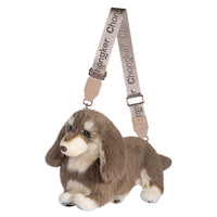 Plush dog toy with a leash on a white background, branded 'Chongker'.