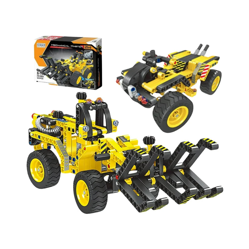 2-in-1 Mechanical Master building blocks set for kids aged 6-16 with 301 pieces for creative engineering play