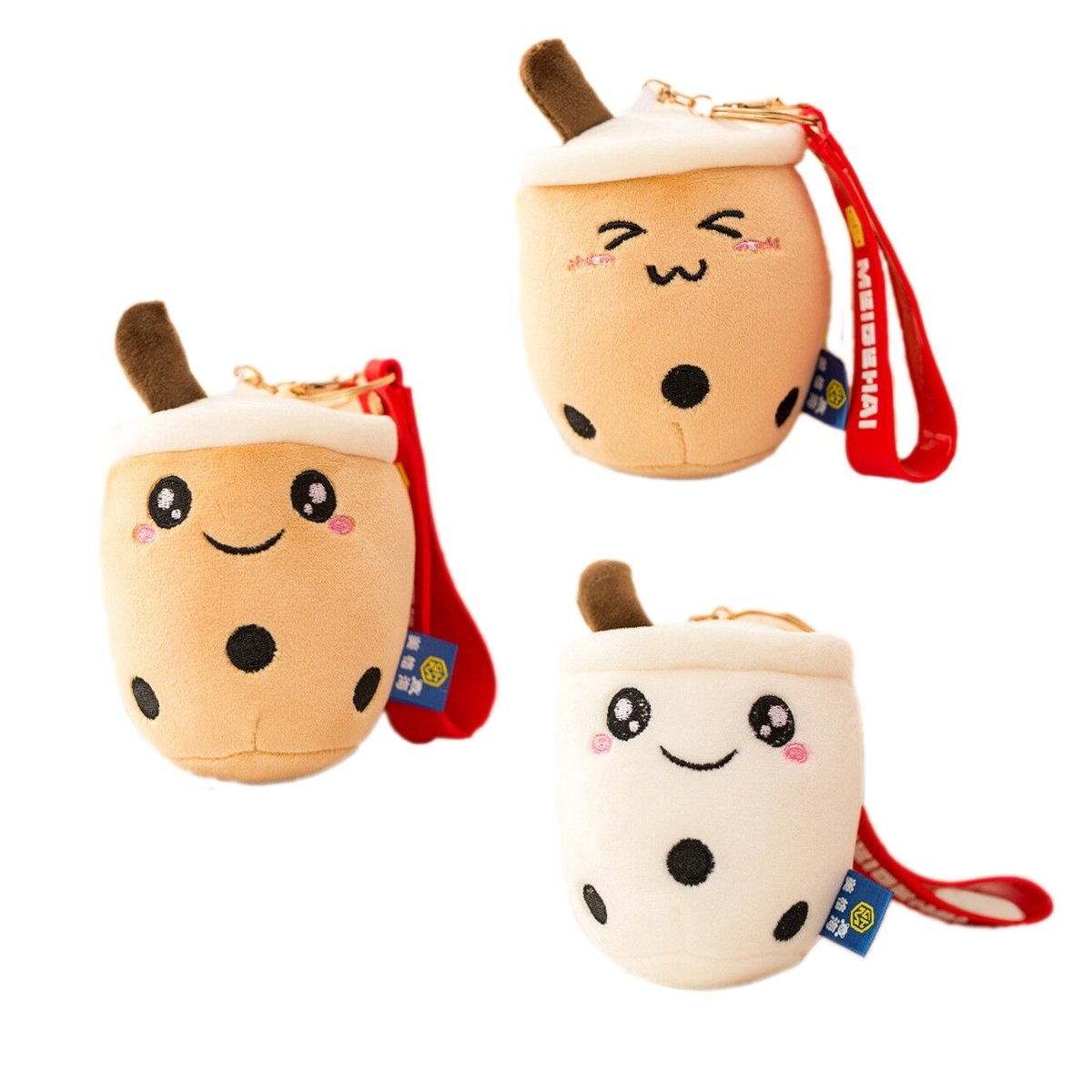 Cute Bubble Tea Keychains 3-Pack for Keys, Bags, and Gifts
