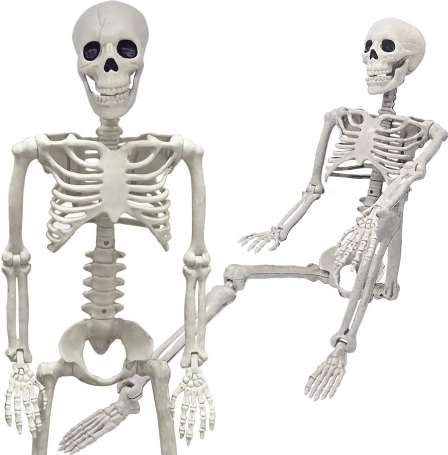 36-inch full-body posable skeleton for Halloween decorations