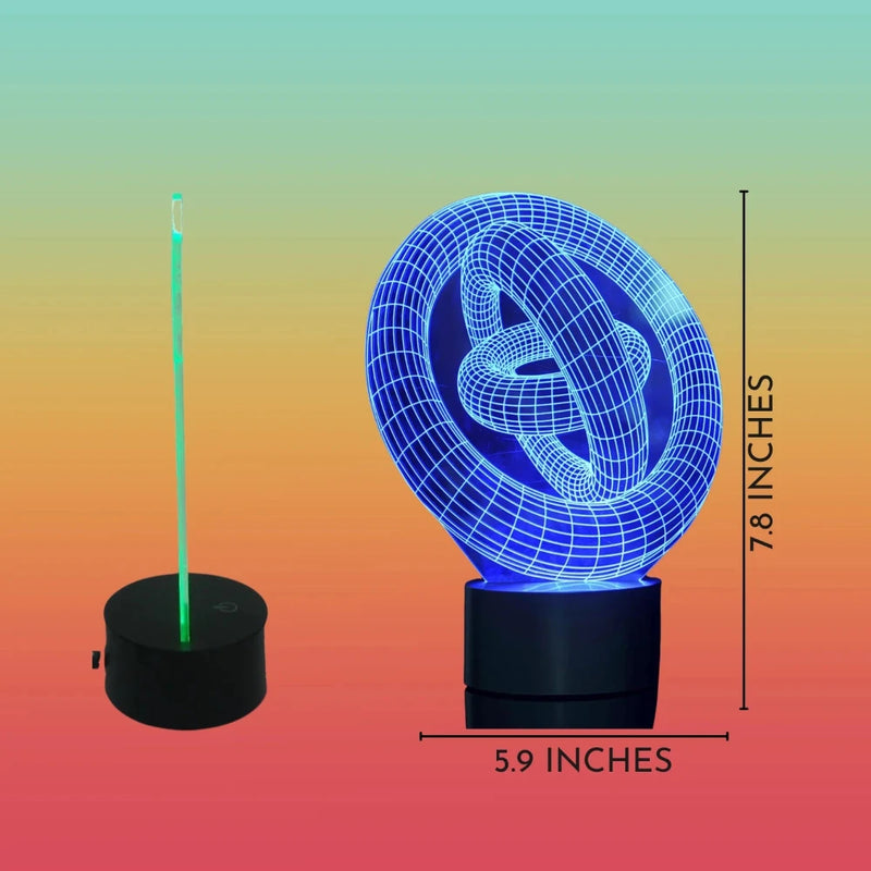 3D LED light dimensions: 7.8 inches in height and 5.9 inches in width.