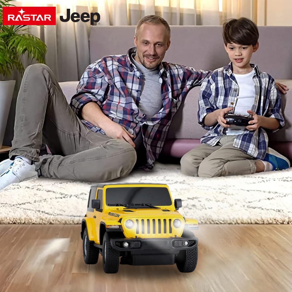 RC Car Jeep Wrangler Rubicon 1:24 Scale Model Yellow – The Ultimate Off-Road Adventure Toy