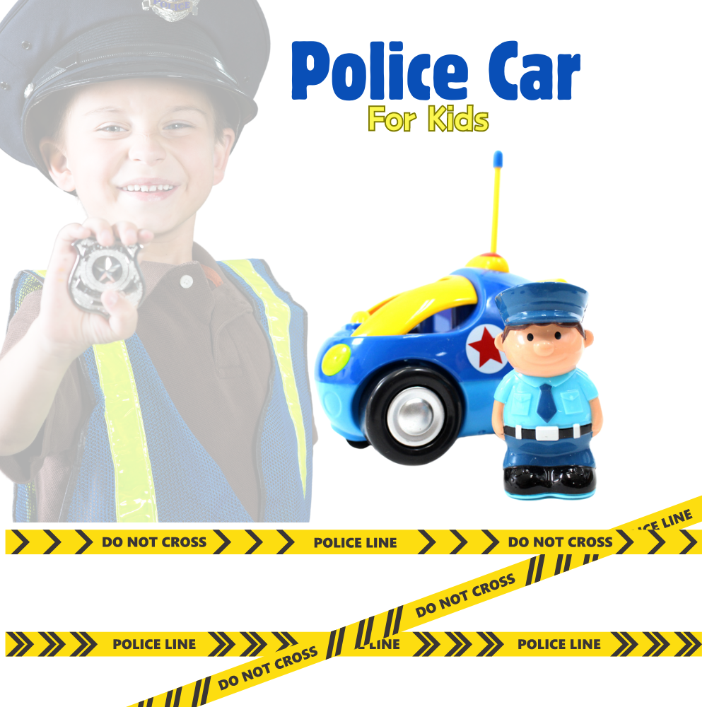 RC Cartoon Car - Fast & Fun 4" Police Car for Toddlers, Blue