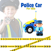 RC Cartoon Car - Fast & Fun 4" Police Car for Toddlers, Blue