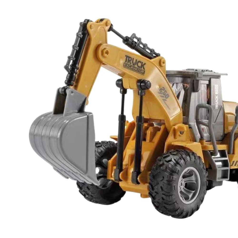 RC Excavator Fun for Kids - 1:30 Scale Remote Control Construction Truck - Bright Yellow