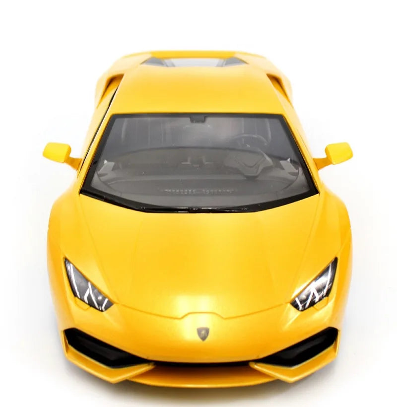Yellow sports car on a white background