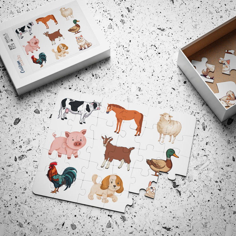 Kids' Animal Puzzle, 30-Piece Farm Fun, Educational Toy, Baby Shower Gift, Animal Learning, Children's Activity