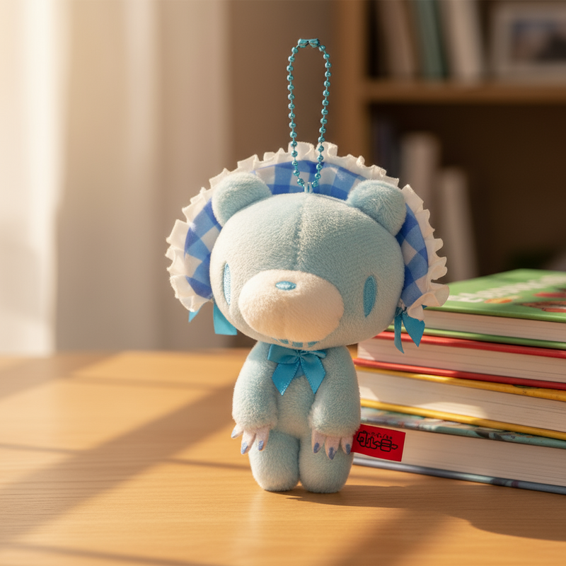 10cm Cute Gloomy Bear Mini Lolita Soft Keychain (Sky Blue)