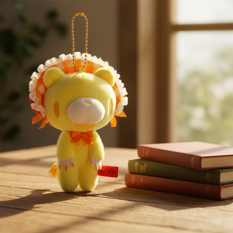 10cm Squeezable Gloomy Bear Mini Lolita Soft Keychain (Yellow)