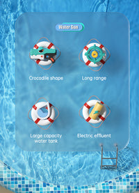 Cute Crocodile Electric Water Gun — Automatic Summer Squirt Toy for Kids