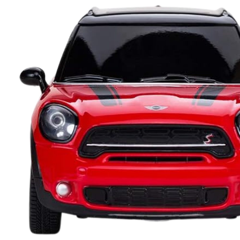 RC Mini Cooper with Realistic Details | 1:24 Scale Remote Control Car (Red)