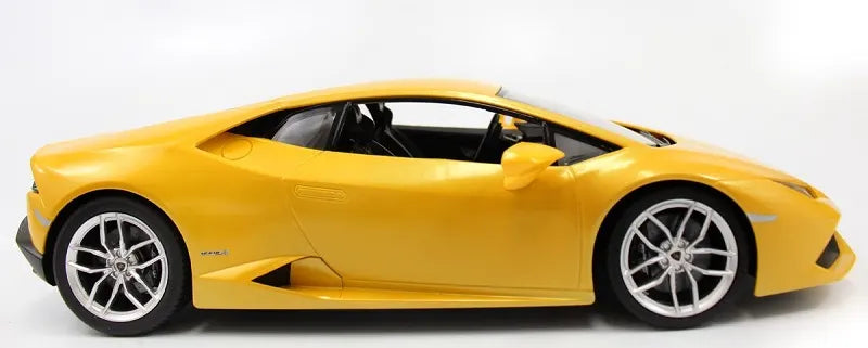 Yellow sports car model on a white background