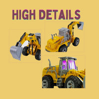 RC Excavator Fun for Kids - 1:30 Scale Remote Control Construction Truck - Bright Yellow