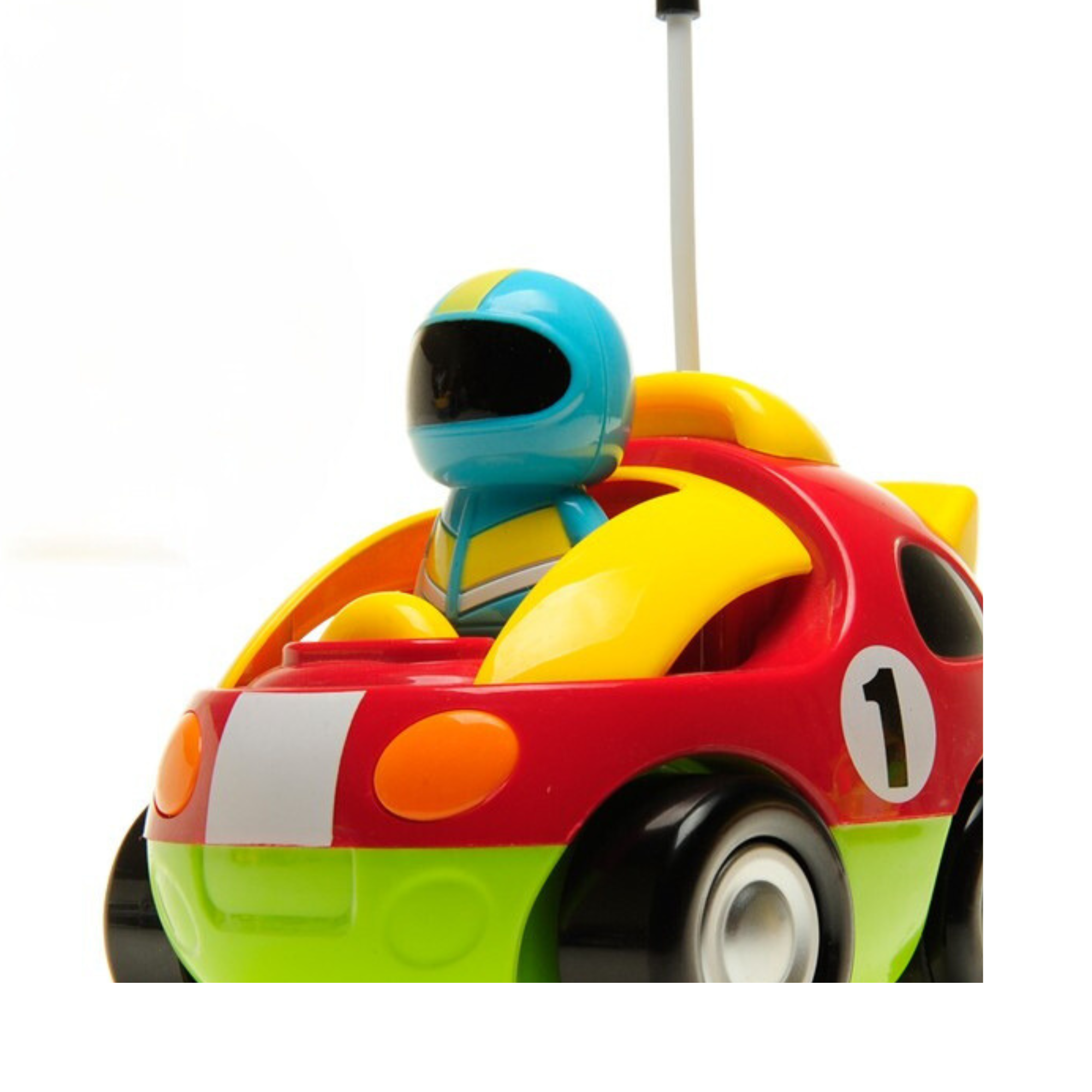 RC Cartoon Car - Lightning Fast 4" Race Car for Toddlers with Lights & Sounds, Red