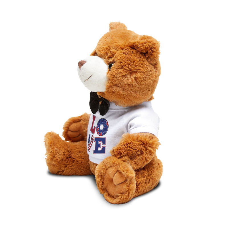 Adorable Teddy Bear with Love T-Shirt, Cuddly Gift for Kids, Soft Plush Toy for Valentine’s Day, Birthday, Nursery Decor, Loveable Keepsake